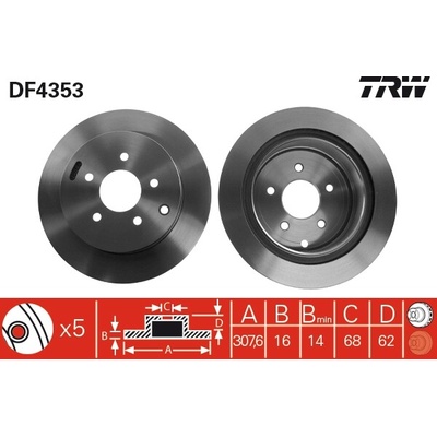TRW Brzdový kotúč DF4353
