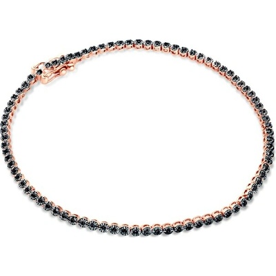 SAVICKI Tenisový náramok ružové zlato s čiernymi diamantmi 0.27 ct 2,0 mm 18 cm - SAVB05149 R
