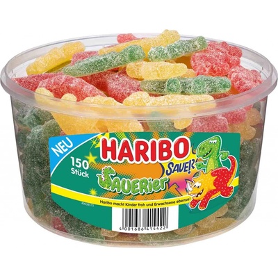 Haribo Sauerier Kyselé ovocné želé dinosauři dóza 1,35 kg