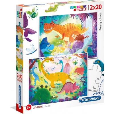 Clementoni Legrační dinosauři 2 x 20 dielov
