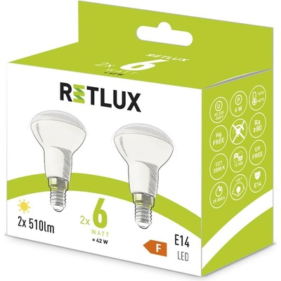 Retlux REL 38 LED R50 2x6W E14 teplá biela