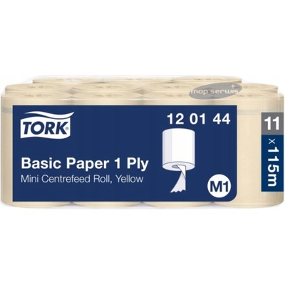 TORK Basic M1 Recykel, jednovrstvové , žlté, 11 x 115 m