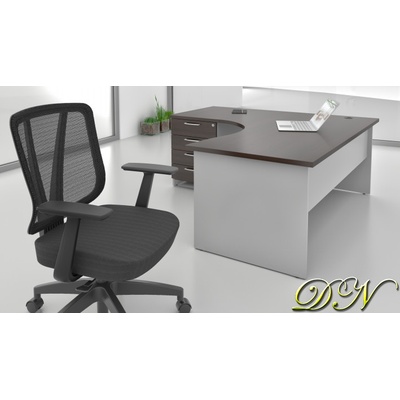 NABYTEK-DESIGNOVY.CZ - ZE 1.8 07 Sestava kancelářského nábytku Komfort 1.8 kaštan/šedá