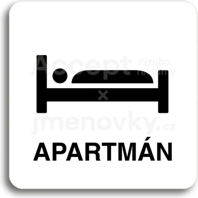ACCEPT Piktogram apartmán II - bílá tabulka - černý tisk bez rámečku