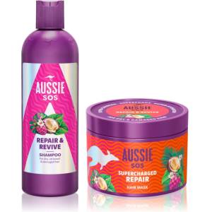 Aussie SOS Repair, Revive & Repeat подаръчен комплект за третирана коса и скалп