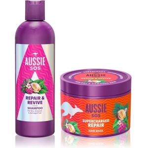 Aussie SOS Repair, Revive & Repeat подаръчен комплект за третирана коса и скалп