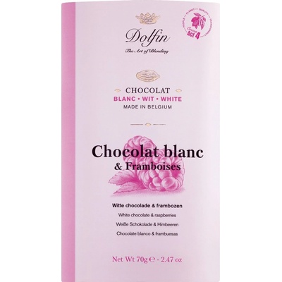 Dolfin Bílá čokoláda s malinami 70 g