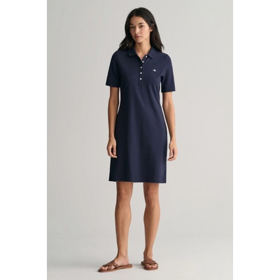 Gant Slim Shield Ss Pique Polo Dress modrá