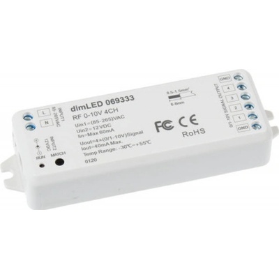 Ovladač dimLED RF 0-10V 4CH - dimLED ovladač RF 0-10V 4CH