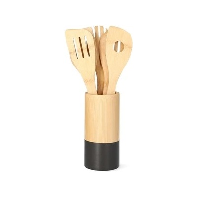 Set 5 kusů kuchyňských vařeček BAMBOO z bambusu - černá | 30x6 cm | 975763