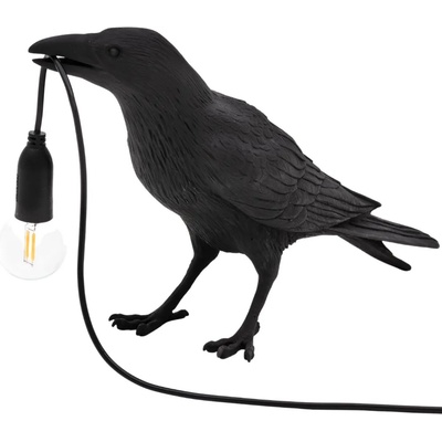 Seletti Настолна лампа BIRD WAITING 33 см, черна, Seletti (SLT14735)