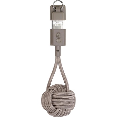 Native Union Здрав плетен кабел, тип ключодържател с Lightning за Apple устройства - Native Union Key Lightning Cable (кафяв) (key-l-tau-v2)