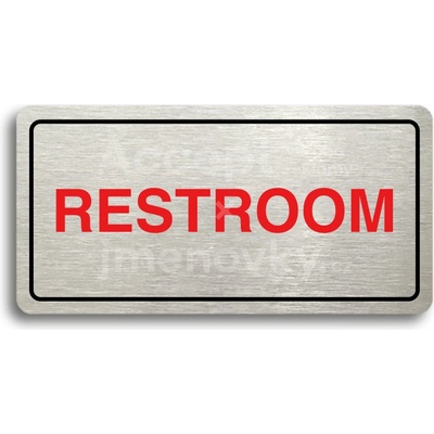 ACCEPT Piktogram RESTROOM - stříbrná tabulka - barevný tisk