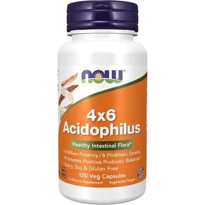 NOW NOW 4x6 Acidophilus, 120 Veg Capsules