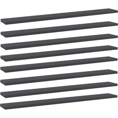vidaXL Рафтове за етажерка, 8 бр, сиви, 80x10x1, 5 см, ПДЧ (805287)