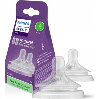 Avent Philips savička Natural Response 2 novorozenecký průtok 2 ks transparentni