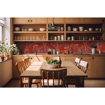 DIMEX ART s. r. o Фототапет за кухня - текстура от червен мрамор 420 x 60 см