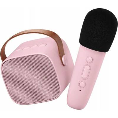 Karaoke set Lalarma růžový reproduktor s bezdrátovým mikrofonem