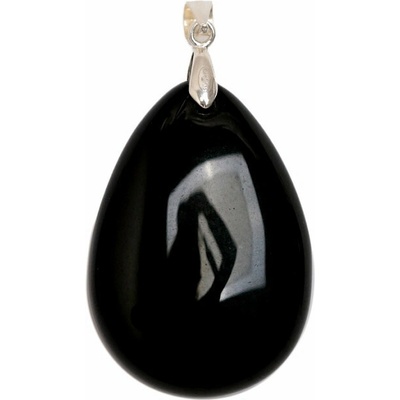 Nefertitis Obsidián černý nebeské oko přívěsek stříbro NF63462