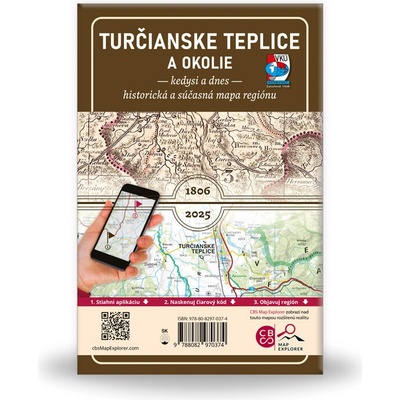 VKÚ Harmanec Porovnávacia mapa Turčianske Teplice a okolie kedysi a dnes