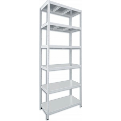 Biedrax Kovový regál do technickej miestnosti 45 x 90 x 210 cm, biely - 6 políc pozink