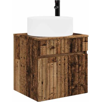 vidaXL Мивка за стена Старо дърво 49 x 44, 5 x 65, 5 см (890630)