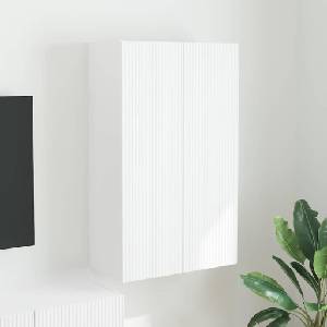 vidaXL TV стенен шкаф 59, 5 x 31 x 100 см Бяло Инженерна дървесина (892369)