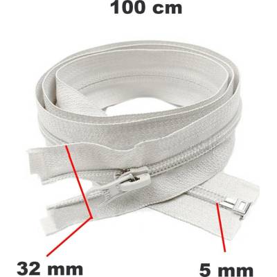 Zip spirálový Dělitelný Bílý 5 mm délka 100 cm