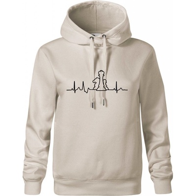 EKG šachy Oversized mikina dámská Moon kratší + širší Ledově šedá