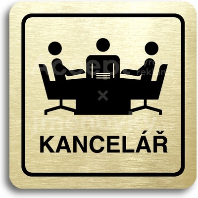 ACCEPT Piktogram kancelář - zlatá tabulka - černý tisk