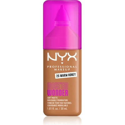 NYX Professional Makeup Make ‘Em Wonder ľahký zmatňujúci make-up 25 Warm Honey 30 ml