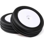 Losi Гуми с джанта Wide Body Rib, предни, бял диск (2): Mini-B