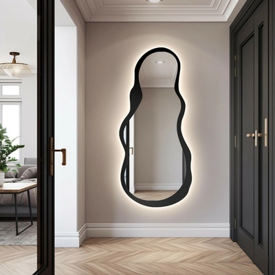 Alfaram Zrkadlo nepravidelného tvaru s MDF rámom a podsvietením - RISOL V LED RÁME 70x158
