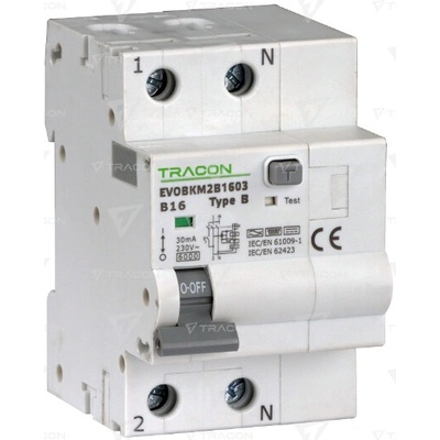 Tracon 2P B16A 30mA EVOBKM2B1603