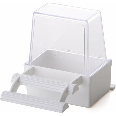 JK ANIMALS Univerzálne plastové krmítko do vtáčej klietky 6×4×7,5 cm mix farieb