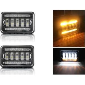  Комплект от 2бр. универсалeн 5 инча LED халоген 12V-24V къси/дълги с DRL дневни светлини