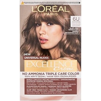 L'Oréal Paris Excellence Creme Triple Protection barva na vlasy na barvené vlasy na blond vlasy na všechny typy vlasů 6U Dark Blonde 48 ml