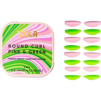 ZOLA Round curl pink & green – natáčky na lash lifting 8 párů