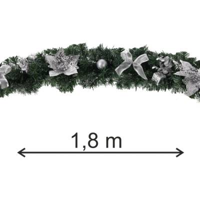 Chomik VÁNOČNÍ OZDOBY - GIRLANDA 1,8 M STŘÍBRNÁ *2293