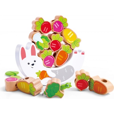 Hape Дървена играчка Hape - Зайче, за баланс и нанизване (H0526)