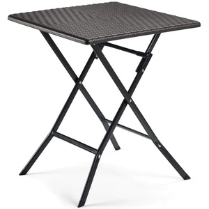 Mira-N Horecano - квадратна сгъваема маса, Polyrattan, кафява, 62x62xh73 см (RAK-62) (0195376)