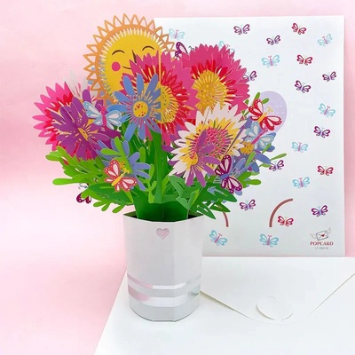 Луксозна 3d картичка Букет със слънце (К86293-4)