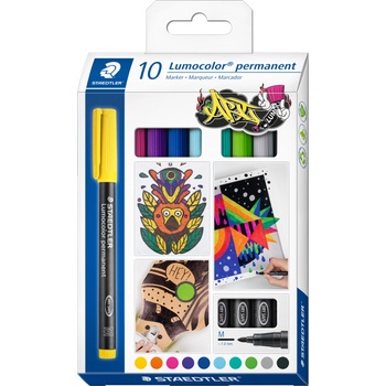 Image 1 of STAEDTLER Комплект маркери Staedtler Lumocolor 317 OHP M, 10 цв (31086-А)