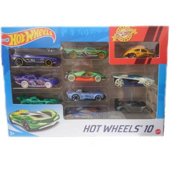 Mattel - Комплект 10 броя метални колички 1: 64, асортимент