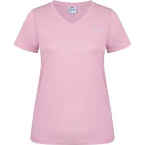 Slazenger Дамска тениска Slazenger Ladies V Neck Tee Shirt - Baby Pink