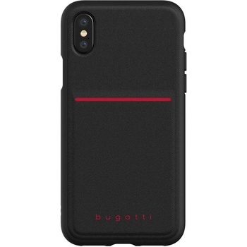Bugatti Flexcity Snap Case - хибриден кейс с отделение за кредитна карта за iPhone XS, iPhone X (черен)