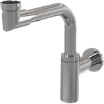Alcaplast Dn32 design Долен сифон за мивка, спестяващ пространство, метал (a403)