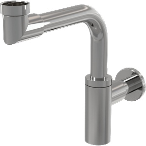 Alcaplast Dn32 design Долен сифон за мивка, спестяващ пространство, метал (a403)