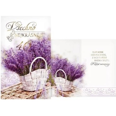 Přání MFP k narozeninám 40 M11-512 T s textem – Zboží Mobilmania