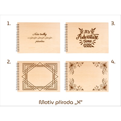 GEDEON Fotoalbum na fotorůžky 32x23 cm 60 stran Plywood GRAVÍR Rozměr: Rozměr do 100 cm2, Motiv gravíru: Motiv příroda X